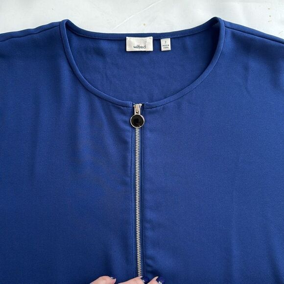 Wilfred‎ Aritzia Women’s L / XL Rebais Deep Blue Blouse Oversized Split Sleeves - Picture 4 of 13